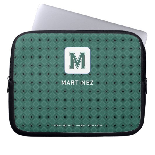 Elegante grünlich graue Laptoptasche Laptopschutzhülle (Vorderseite)