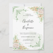 Elegante Grünpflanzen-Blumen-Vintage-Hochzeits-Ein