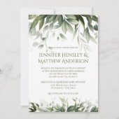 Elegante Grünpflanzen Botanicals - Olivenöl Grün Einladung (Vorderseite)