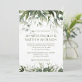 Elegante Grünpflanzen Botanicals - Olivenöl Grün Einladung (Stehend Vorderseite)