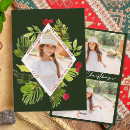 Elegante Grünpflanzen Botanisches Foto Feiertagskarte