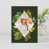 Elegante Grünpflanzen Botanisches Foto Feiertagskarte (Stehend Vorderseite)