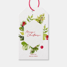 Elegante Grünpflanzen Botanisches Foto Geschenkanhänger