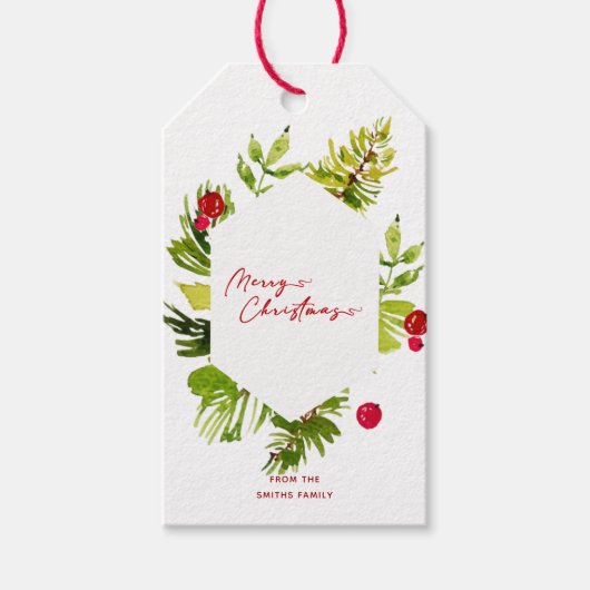 Elegante Grünpflanzen Botanisches Foto Geschenkanhänger (Vorderseite)