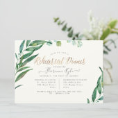 Elegante Grünpflanzen, Eukalyptus Lvs Probe Abende Einladung (Stehend Vorderseite)