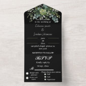 Elegante Grünpflanzen Eukalyptus WEDDING INVITATIO All In One Einladung (Innen Boden)