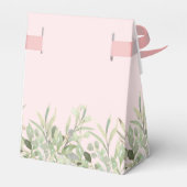 Elegante Grünpflanzen Foliage Pink Girl Baby Dusch Geschenkschachtel (Rückseite)