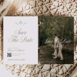 Elegante Grünpflanzen-Garten Salbei-Grüne Hochzeit Save The Date
