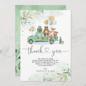 Elegante Grünpflanzen Gold Woodland Forest Baby Ti Dankeskarte (Vorne/Hinten)