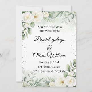 Elegante Grünpflanzen-Hochzeitseinladung | Edita Einladung