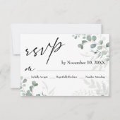 Elegante Grünpflanzen Moderne Hochzeit RSVP Karte (Vorderseite)