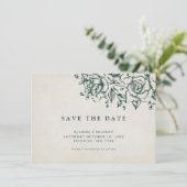 Elegante Grünpflanzen Save the Date im Grünen (Stehend Vorderseite)