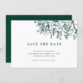 Elegante Grünpflanzen Save the Date im Grünen