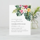 Elegante Grünpflanzen Tropisches Brautparty Einladung (Stehend Vorderseite)