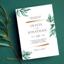 Elegante Grünpflanzen und Minimalistische Hochzeit