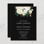 Elegante Grünpflanzen Weiße Blume Hochzeit Einladungspostkarte (Vorne/Hinten)