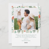 Elegante Grüntöne Wasserfarben Frohe Weihnachten (Rückseite)