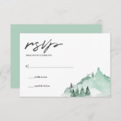 Elegante Grünwälder RSVP Karte (Vorne/Hinten)