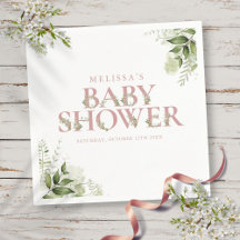 Elegante Grünzeug Dusty Rose Baby Shower