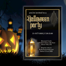 Elegante Gruselige Schwarze Gold Laterne Halloween