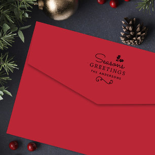 Elegante Grüße zur Jahreszeit - Stechpalmen-Famili Permastempel