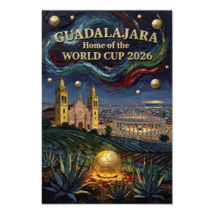 Elegante Guadalajara Fußballkunst 2026 Stadion Fotodruck