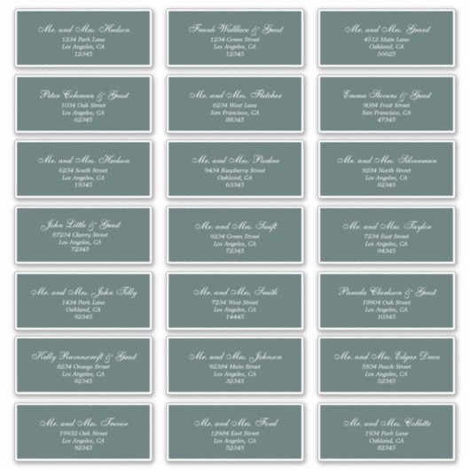 Elegante Guest Address Labels (Vorderseite)