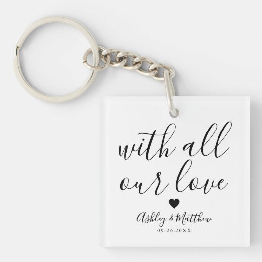 Elegante Guest-Gastgeschenk Hochzeit Schlüsselanhänger (Vorderseite)