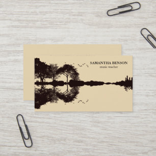 Elegante Guitar Lake Shadow Landschaft Liebe Visitenkarte