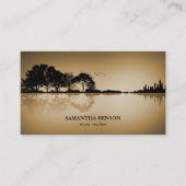 Elegante Guitar Lake Shadow Landschaft Liebe Visitenkarte (Vorderseite)