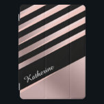 Elegante, gürmisch abstrakte Rose Gold, Schwarz &  iPad Pro Cover<br><div class="desc">Stilvolles Muster in Imitaten Rose Gold,  Rosa und Schwarz.</div>