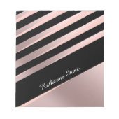 Elegante, gürmisch abstrakte Rose Gold, Schwarz & Notizblock (Vorderseite)