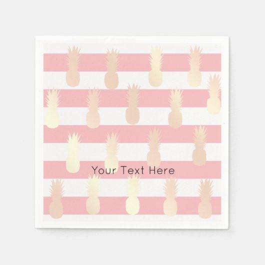 Elegante, gürtelförmige Ananas-Rose Serviette (Vorderseite)