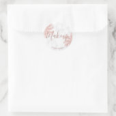 Elegante, gürtelförmige Rose mit Goldpalme, Glitze Runder Aufkleber (Tasche)