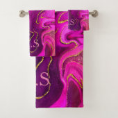 Elegante gürtelige Imitate Glitzer Marmor Art Mono Badhandtuch Set (Insitu)