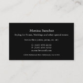 Elegante Haar-Stylist-Geschäfts-Karten Visitenkarte (Rückseite)