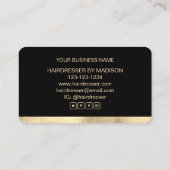 Elegante Haar Treppe Friseur Goldene Schere Visitenkarte (Rückseite)