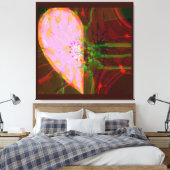 Elegante Halbherz Abstrakt Art Rosa Rot Leinwanddruck (Insitu (Schlafzimmer))