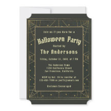 Elegante Halloween Black Gold Vintag Cobwebstars