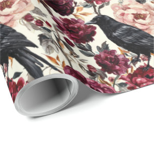 Elegante Halloween-Blumen in Wasserfarbe Geschenkpapier