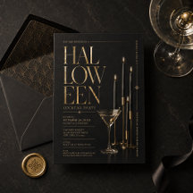 Elegante Halloween-Cocktailparty-Einladung