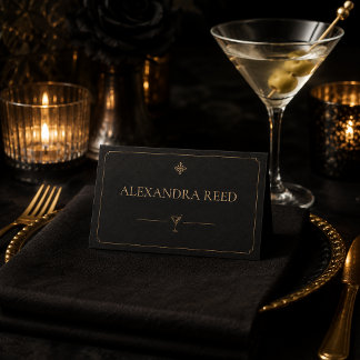 Elegante Halloween-Cocktailparty-Platzkarten Platzkarte