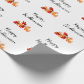 Elegante Halloween Fall Foliage Red Orange Blätter Geschenkpapier (Ecke)