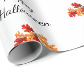 Elegante Halloween Fall Foliage Red Orange Blätter Geschenkpapier (Rolleneckpunkt)