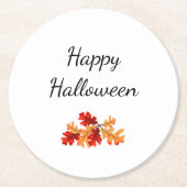 Elegante Halloween Fall Foliage Red Orange Blätter Runder Pappuntersetzer (Vorderseite)