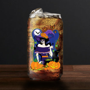 Elegante Halloween Hexe Zucker Schädel Lila Dosenglas