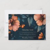 Elegante Halloween Hochzeit Dankeskarte (Vorderseite)