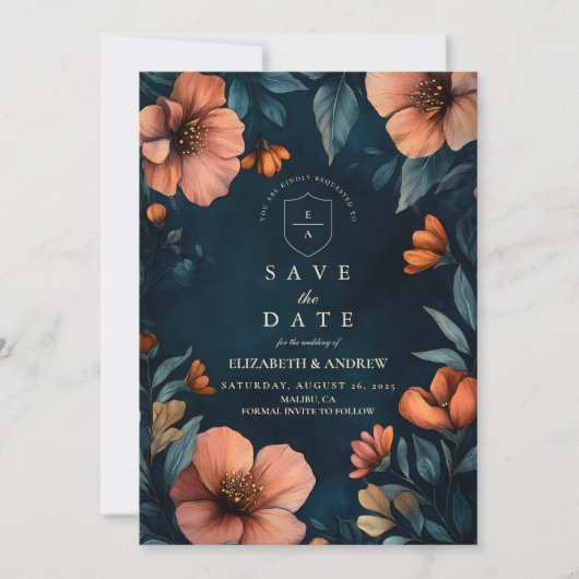 Elegante Halloween Hochzeit Save The Date (Vorderseite)