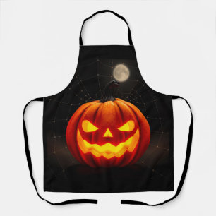 Elegante Halloween-Küchenschürze mit Kürbis Schürze