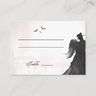 Elegante Halloween Lovers Silhouette Platzkarten